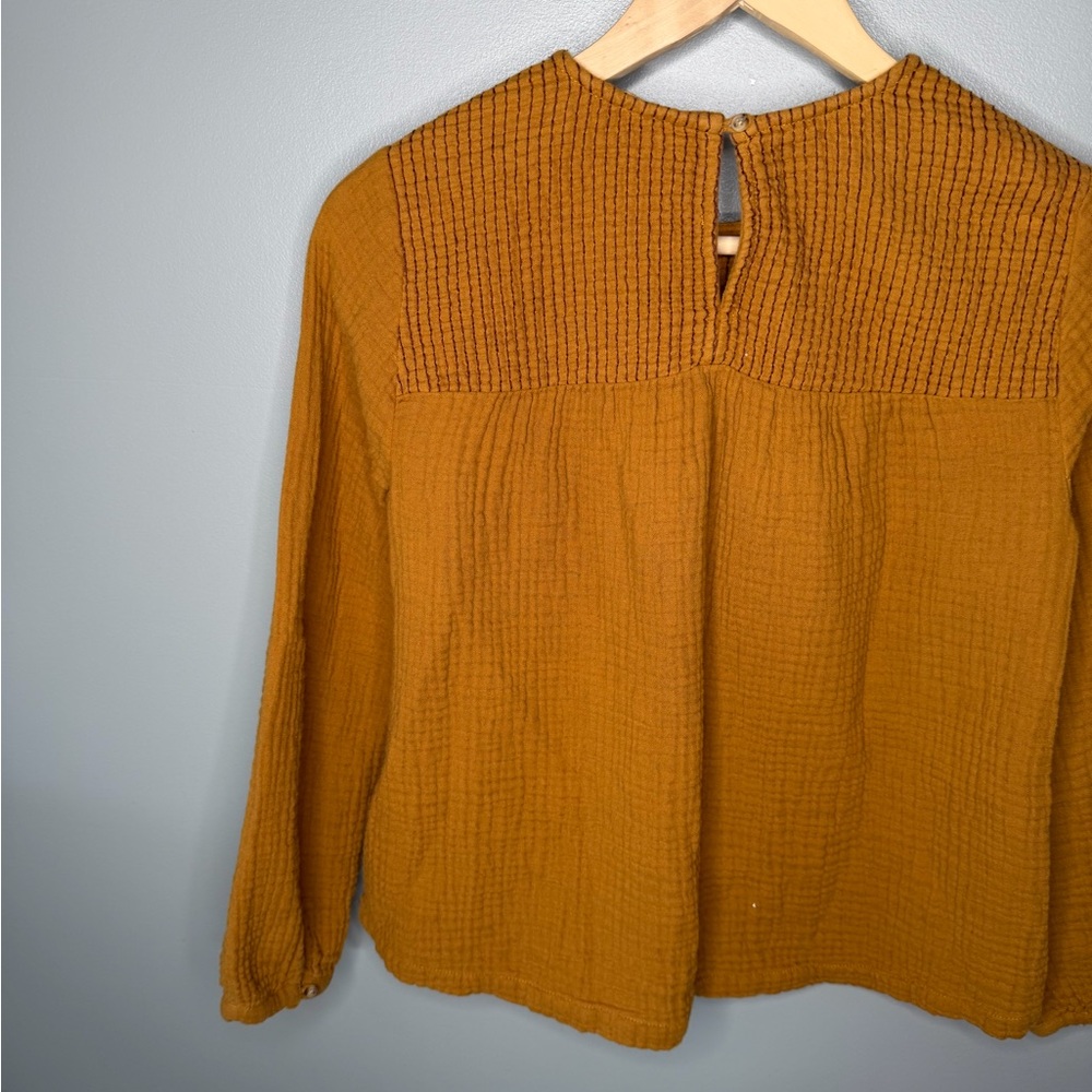 Madewell Smocked Swing Top - Antique Gold - Picture 7 of 11